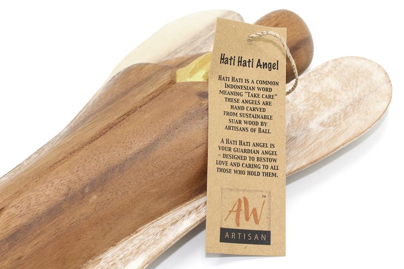 Ange Hati-Hati en Bois - Amour - 15cm