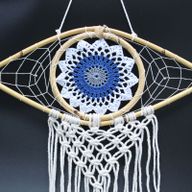 Attrape-Rêve Protection - Moyen Œil Macramé Bleu