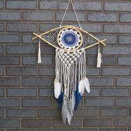 Attrape-Rêve Protection - Moyen Œil Macramé Bleu