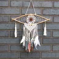 Attrape-Rêve Protection - Petit Œil Macramé Marron