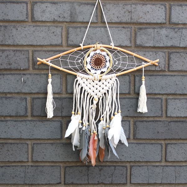 Attrape-Rêve Protection - Petit Œil Macramé Marron