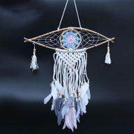 Attrape-Rêve Protection - Petit Œil Macramé Marron
