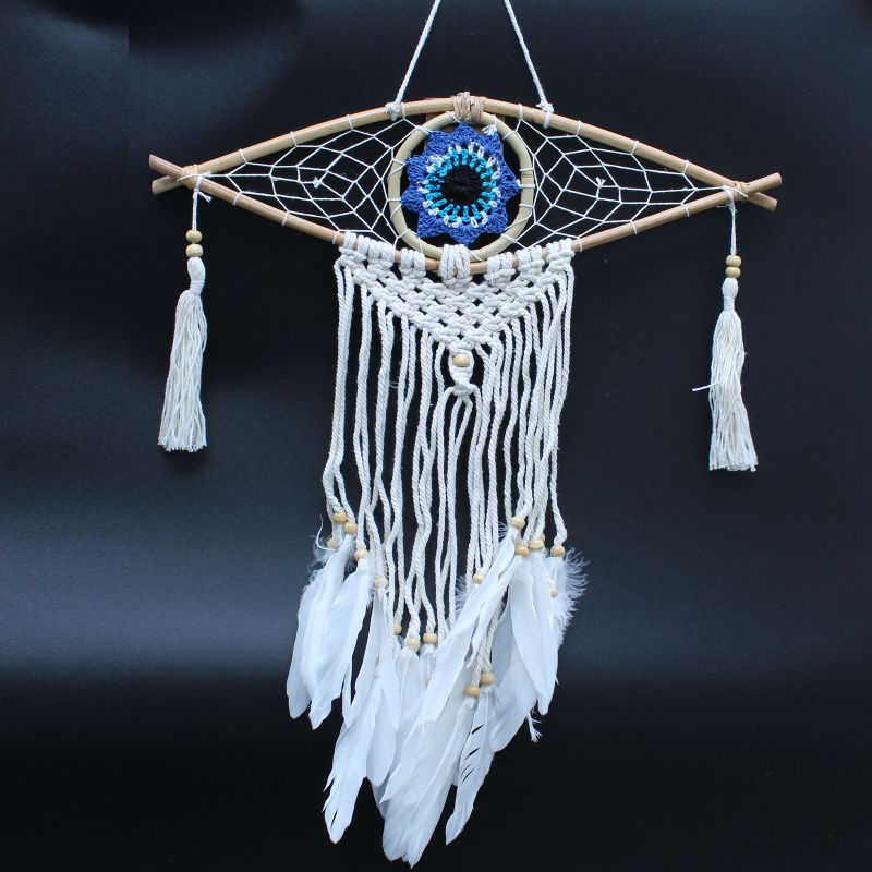 Attrape-Rêve Protection - Petit Œil Macramé Marron