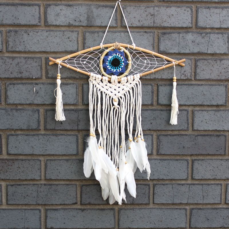 Attrape-Rêve Protection - Petit Œil Macramé Marron