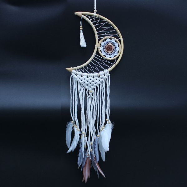 Attrape-Rêve Protection - Petite Lune Macramé Pastel