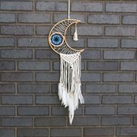 Attrape-Rêve Protection - Petite Lune Macramé Pastel