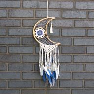 Attrape-Rêve Protection - Petite Lune Macramé Pastel