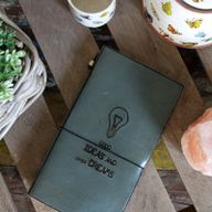 Carnet en Cuir - Bonnes idées et autres rêves - Gris