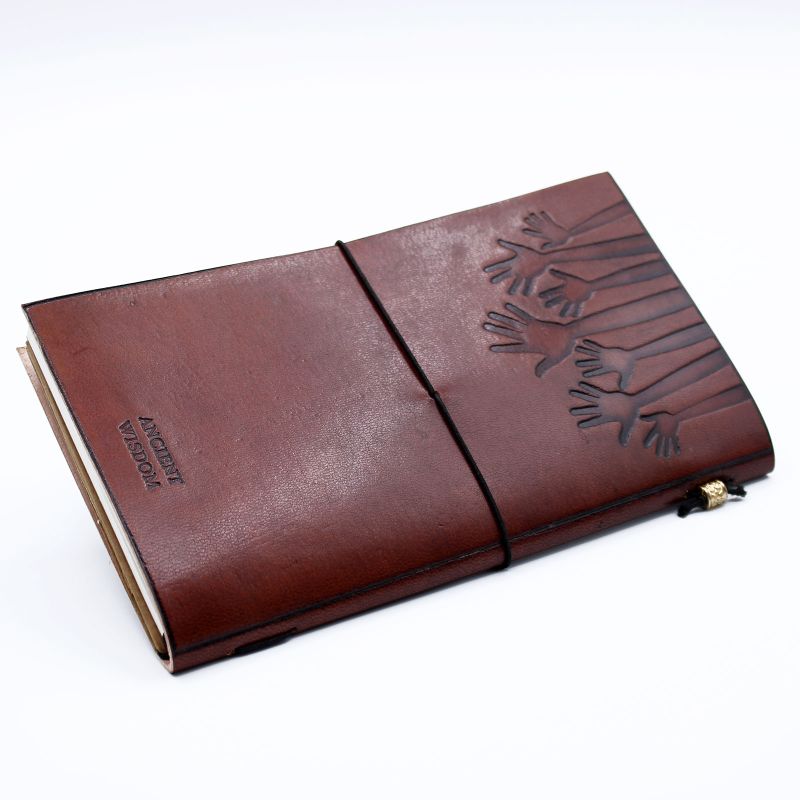 Carnet en Cuir - Vrais amis - Marron