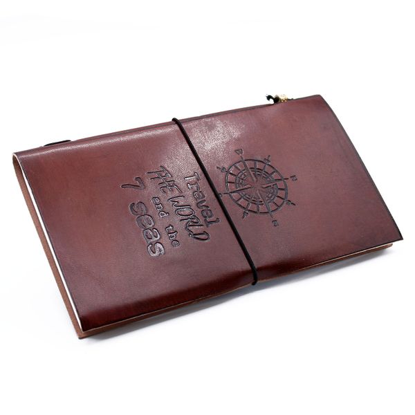 Carnet en Cuir - Voyage autour du Monde - Marron
