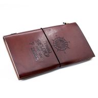 Carnet en Cuir - Voyage autour du Monde - Marron