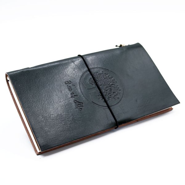 Carnet en Cuir - Arbre de Vie - Vert