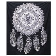 Dessus de Lit Double/ Tenture N&B - Capteur de Rêve