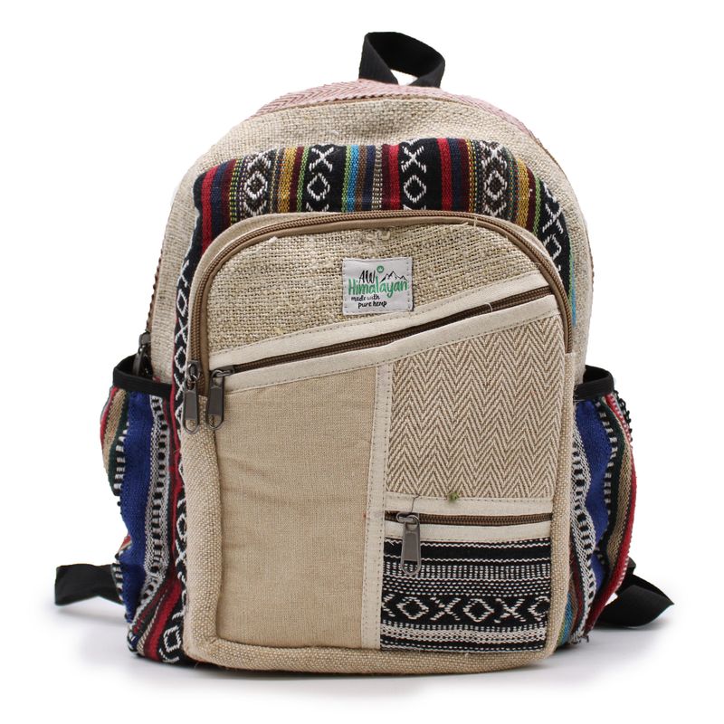 Petit Sac à Dos en Chanvre - Style Zig Zag Zips