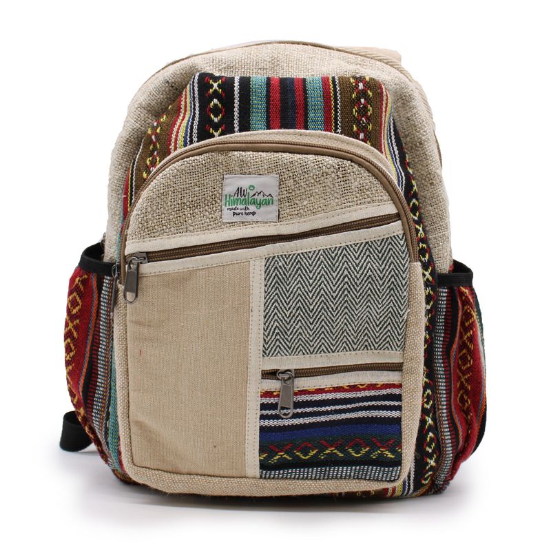 Petit Sac à Dos en Chanvre - Style Zig Zag Zips