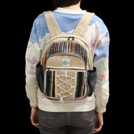 Petit Sac à Dos en Chanvre - Style Corde et Poches