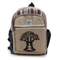 Petit Sac à Dos en Chanvre -  Design Arbre Bodhi