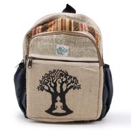 Petit Sac à Dos en Chanvre -  Design Arbre Bodhi