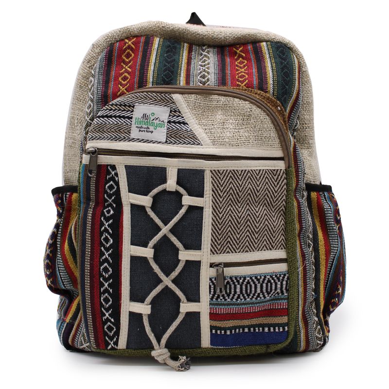 Grand Sac à Dos en Chanvre - Style Corde et Poches