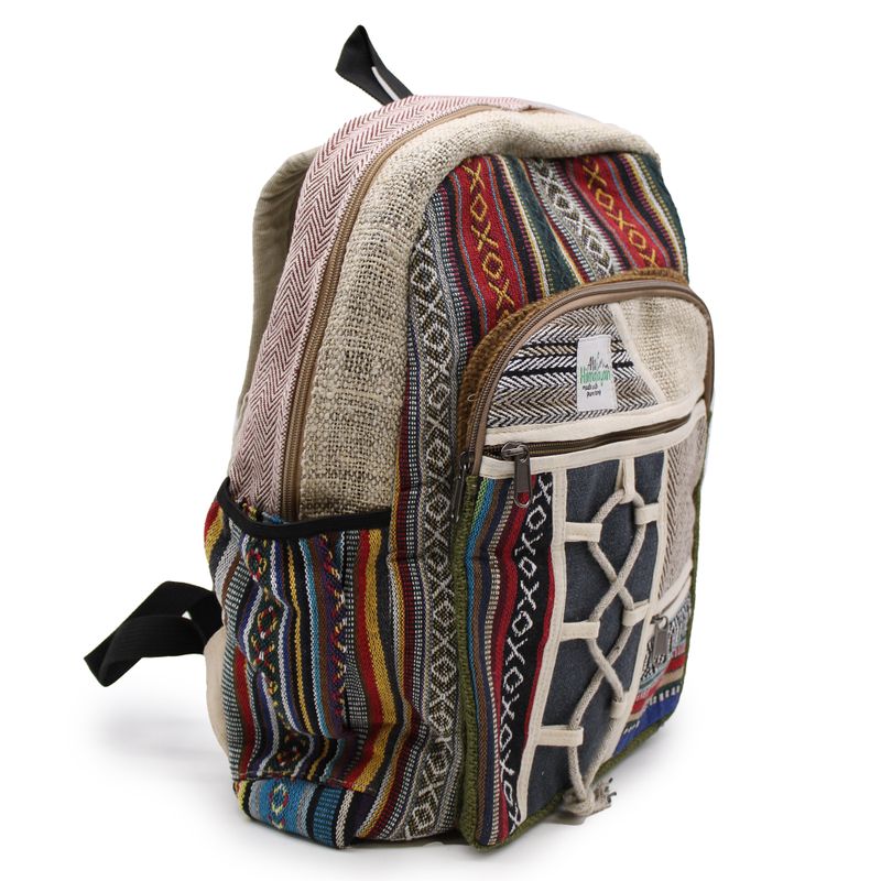 Grand Sac à Dos en Chanvre - Style Corde et Poches