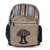 Grand Sac à Dos en Chanvre - Design Arbre Bodhi