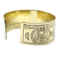 Bracelet Tibétain en Laiton - Cinq Bouddhas
