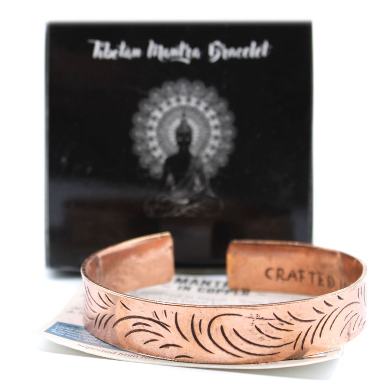 Bracelet Tibétain en cuivre - Vagues tribal large