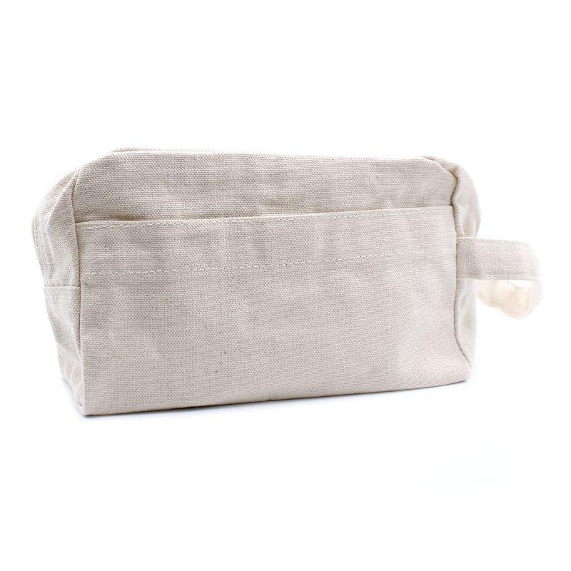 Trousse de Toilette en Coton Naturel 10 oz - Carré Classique