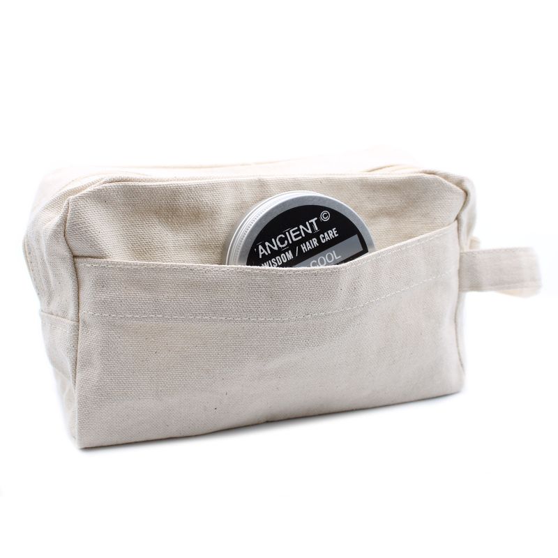 Trousse de Toilette en Coton Naturel 10 oz - Carré Classique