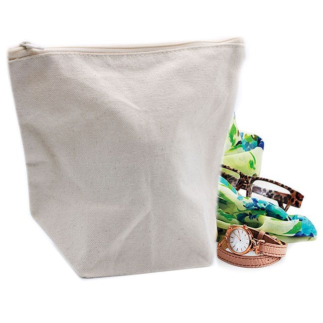 Trousse de Toilette en Coton Naturel 10 oz - Pochette Moyenne
