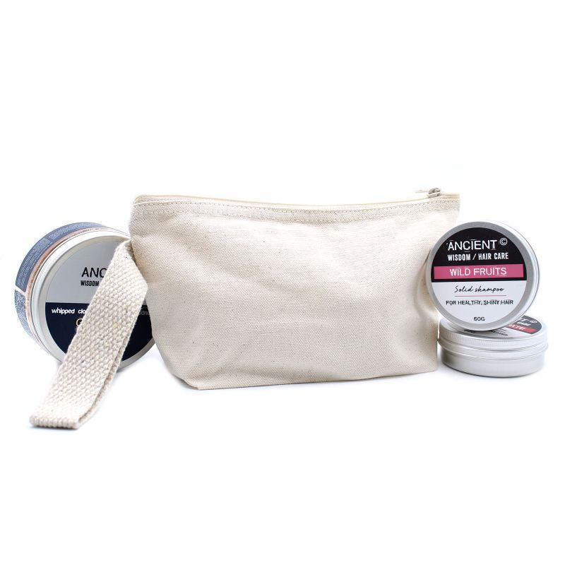 Trousse de Toilette en Coton Naturel 10 oz - Trousse avec Poignée