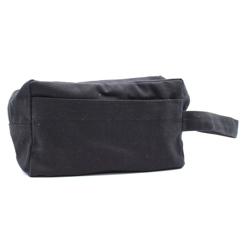 Trousse de Toilette en Coton Noir 10 oz - Carré Classique