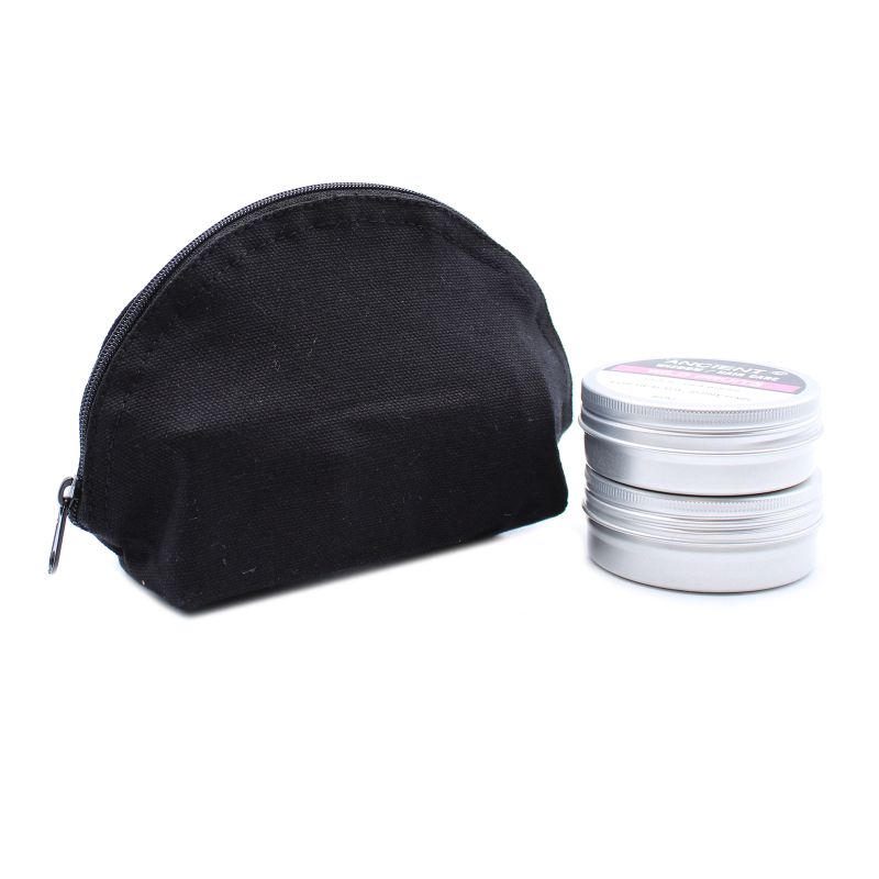 Trousse de Toilette en Coton Noir 10 oz - Demi Lune