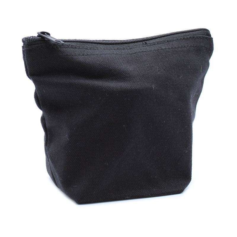 Trousse de Toilette en Coton Noir 10 oz - Mini Pochette