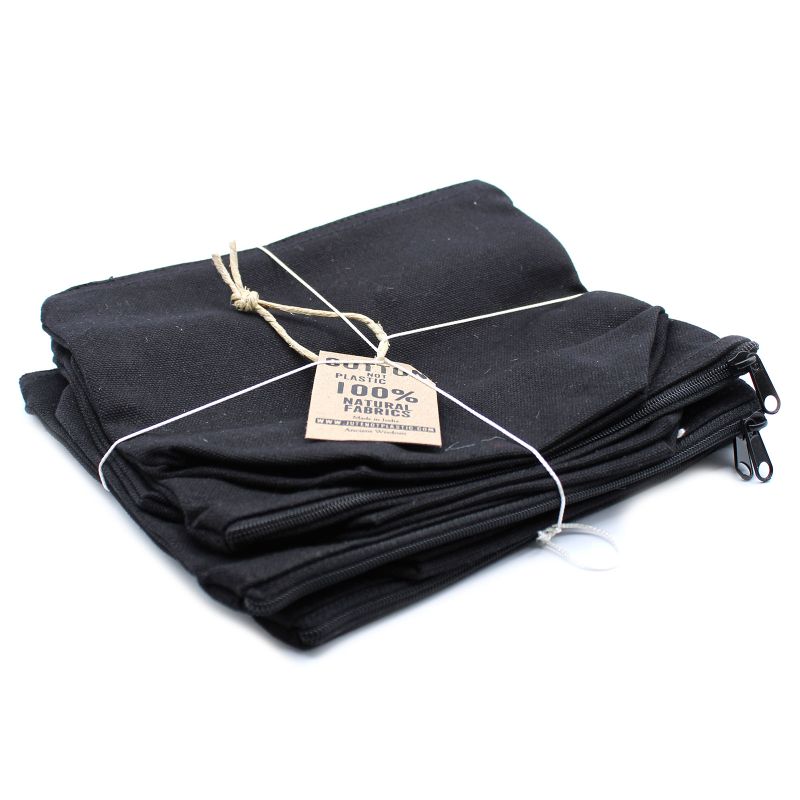 Trousse de Toilette en Coton Noir 10 oz - Pochette Moyenne