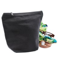 Trousse de Toilette en Coton Noir 10 oz - Pochette Moyenne