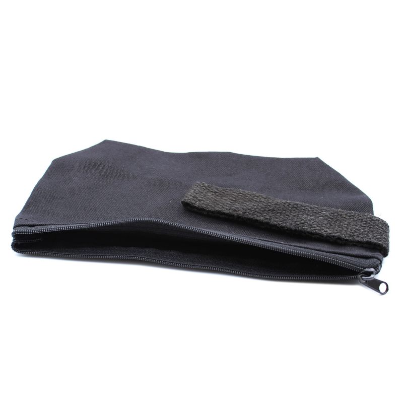 Trousse de Toilette en Coton Noir 10 oz - Trousse avec Poignée
