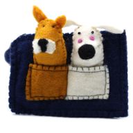 Pochette avec marionnettes à doigt - Chiens