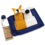 Pochette avec marionnettes à doigt - Chiens