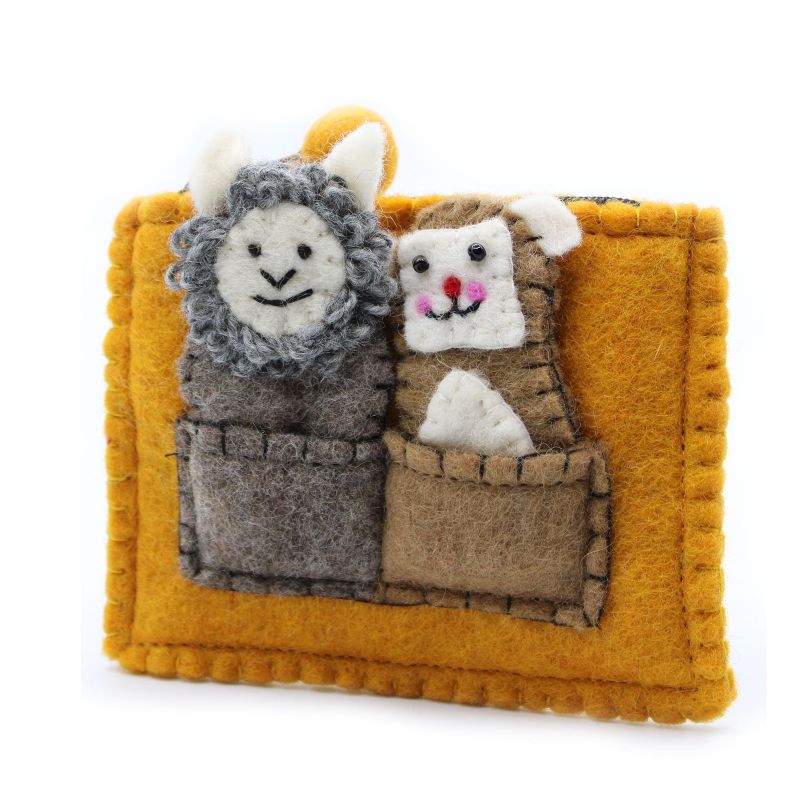 Pochette avec marionnettes à doigt - Ours & Mouton