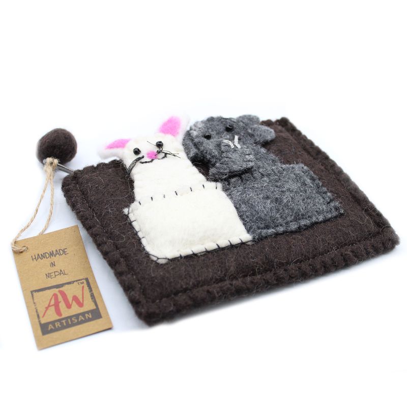 Pochette avec marionnettes à doigt - Elephant & Souris