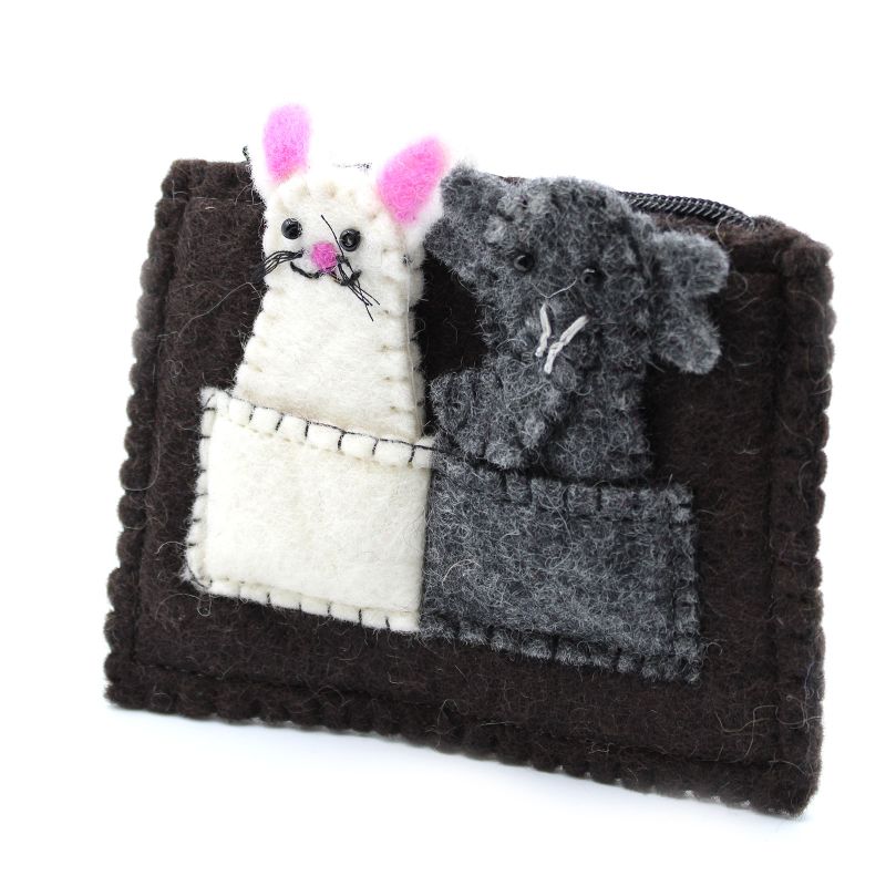 Pochette avec marionnettes à doigt - Elephant & Souris