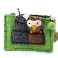 Pochette avec marionnettes à doigt - Hibou & Chat