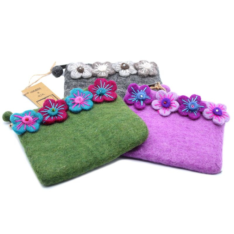 Pochettes en feutre (assorti) - 4 Fleurs