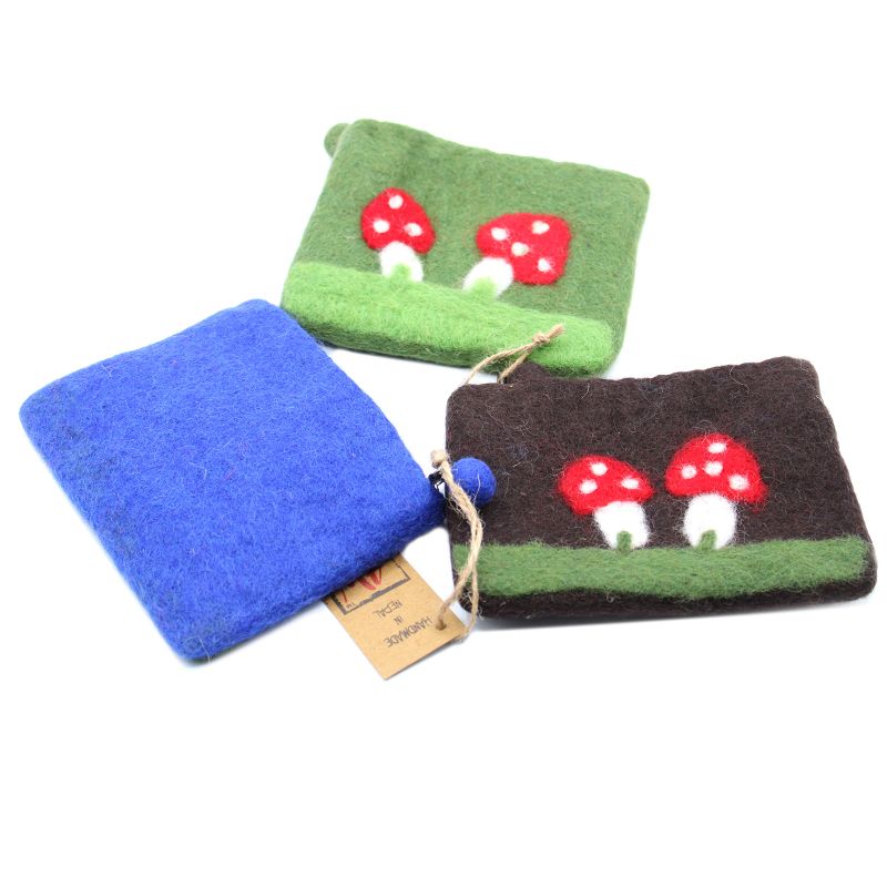 Pochettes en feutre (assorti) - Champignons