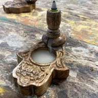 Petit Brûleur à reflux en bois de manguier - Hamsa
