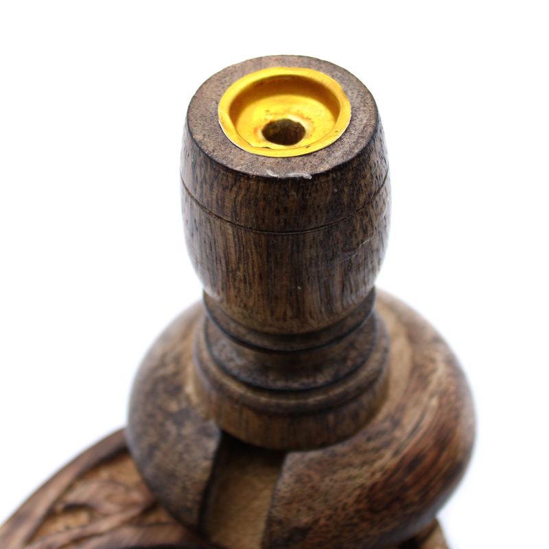 Petit Brûleur à reflux en bois de manguier -  Bouddha