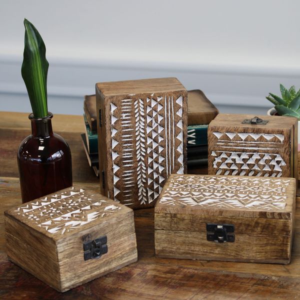 Boite en Bois Blanchi - Petit - Design Slave