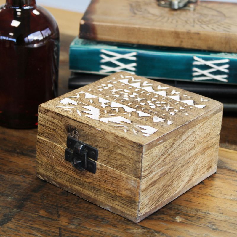 Boite en Bois Blanchi - Moyen - Design Slave