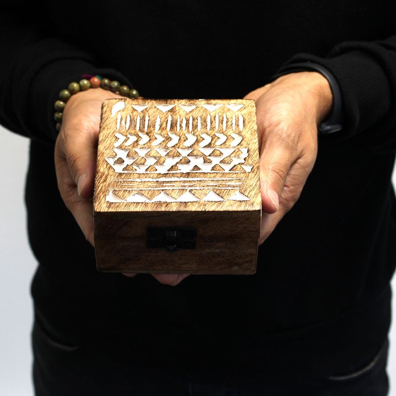 Boite en Bois Blanchi - Moyen - Design Slave